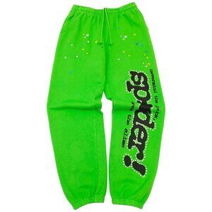 Sp5der P*NK V2 Rhinestone Sweatpants Bright Green | Spider Worldwide